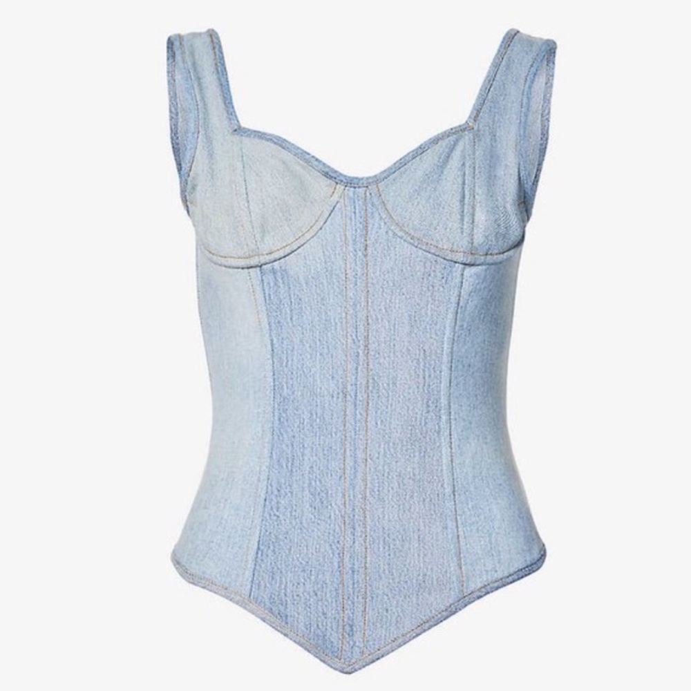 EB DENIM lace up bustier top